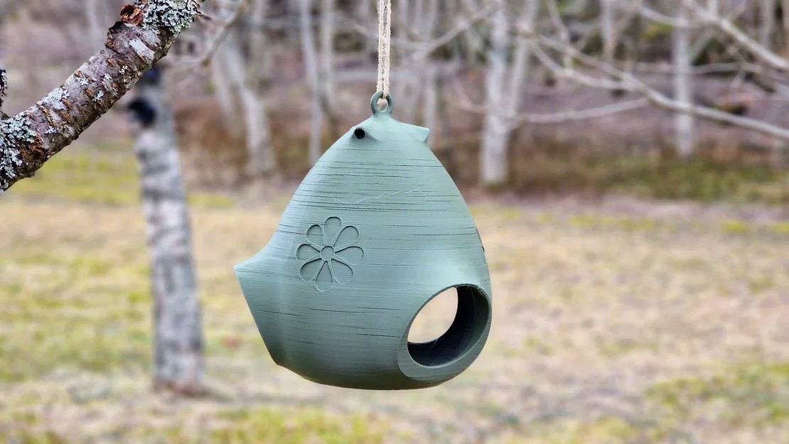 Máng Ăn Cho Chim Gắn Cây 3 Cửa (Tree-Mounted Triple-Port Bird Feeder) - Image 1