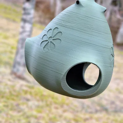 Máng Ăn Cho Chim Gắn Cây 3 Cửa (Tree-Mounted Triple-Port Bird Feeder)