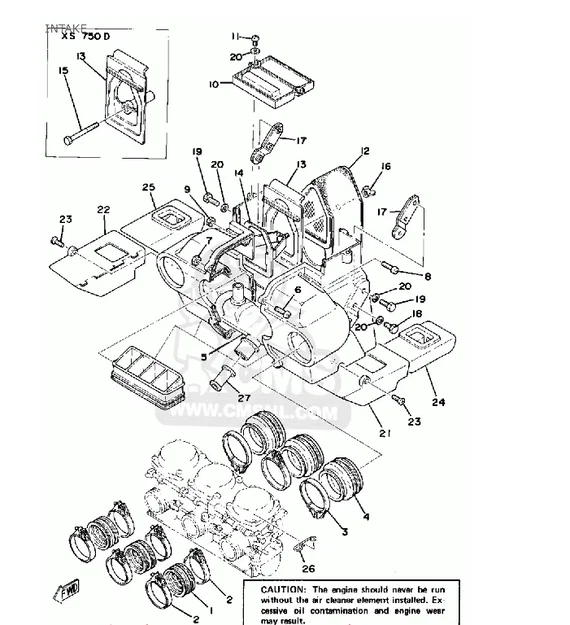 Nắp lọc gió (Air Filter Cover) cho Yamaha XS 750 - Image 2