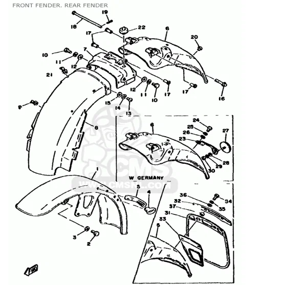 Đệm cao su chắn bùn sau cho Yamaha XS 750 - Image 2