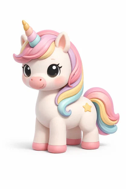 Mô hình kỳ lân 3D đáng yêu (Cute Unicorn) - Tự in và sơn màu tại nhà - Image 1