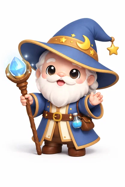 Mô hình 3D Little Wizard: Phù thủy nhỏ dễ thương để trang trí - Image 1