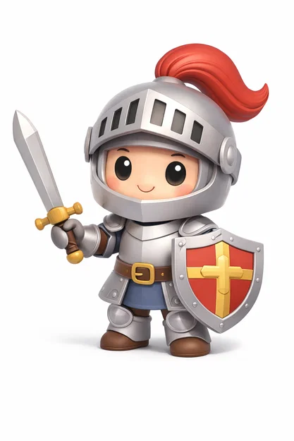 Mô hình Hiệp sĩ nhí (Little Knight) đáng yêu để in 3D trang trí - Image 1