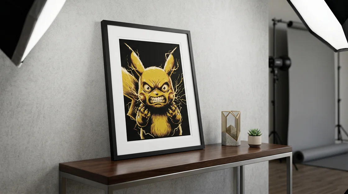 Pikachu nổi quạu - Tranh HueForge 300x224mm - Image 1