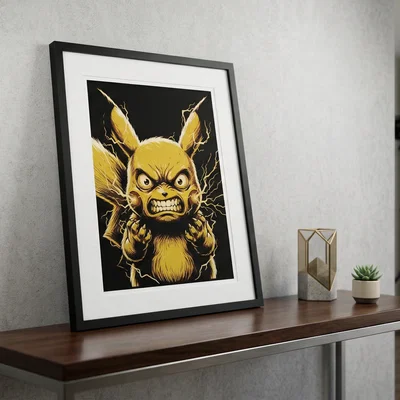Pikachu nổi quạu - Tranh HueForge 300x224mm