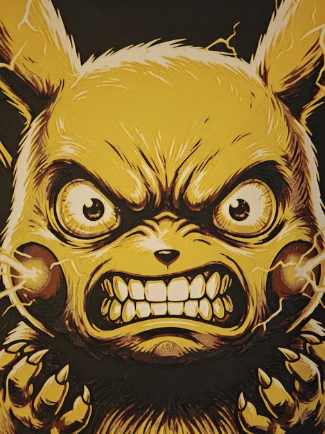 Pikachu nổi quạu - Tranh HueForge 300x224mm - Image 3