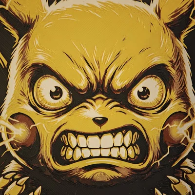 Pikachu nổi quạu - Tranh HueForge 300x224mm