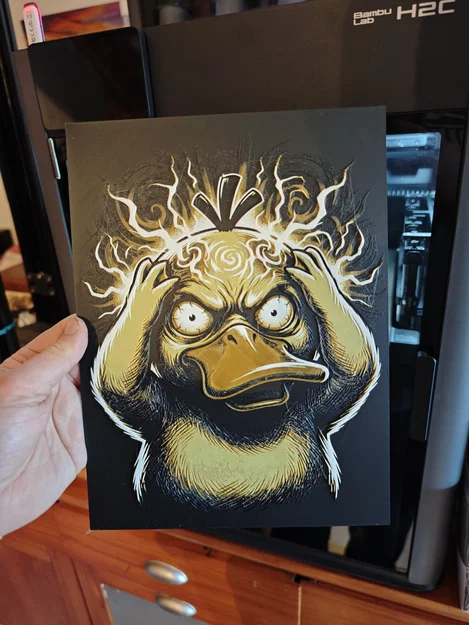 Psykokwak / Psyduck - Mô hình tranh HueForge độc đáo - Image 2