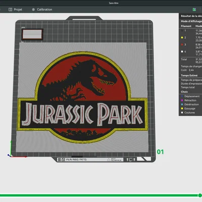 Logo Jurassic Park - Mẫu in HueForge đa sắc