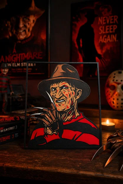 Freddy Krueger - Khung tranh treo tường kinh dị đa sắc - Image 1