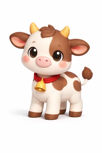 Mô hình chú bò nhỏ (Cute little Cow) in 3D trang trí cực yêu - Image 1