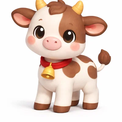 Mô hình chú bò nhỏ (Cute little Cow) in 3D trang trí cực yêu