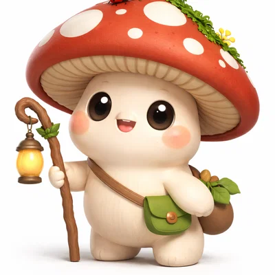 Mô hình Halfgrown Mushroom Guy 3D siêu đáng yêu cho người đam mê decor