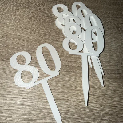 Phụ kiện 3D trang trí sinh nhật và mừng thọ tuổi 80