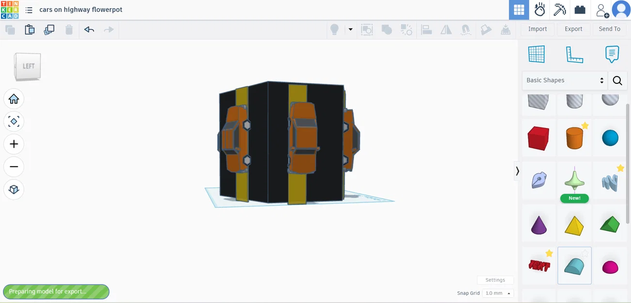 Mẫu in 3D chậu cây trang trí chủ đề xe hơi trên đường cao tốc độc lạ - Image 1