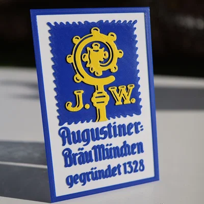 Bảng hiệu bia Augustiner đa sắc (Thay nhựa thủ công)