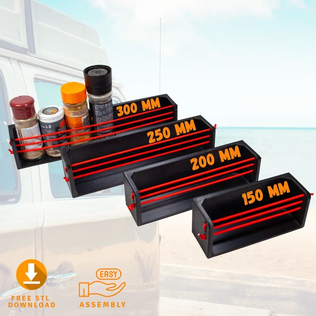 Kệ để gia vị đa năng cho xe Caravan và Motorhome 120 - 300 mm - Image 1