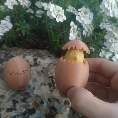 Mô hình quả trứng nở ra gà con cử động được (Articulated Egg with a Chick)