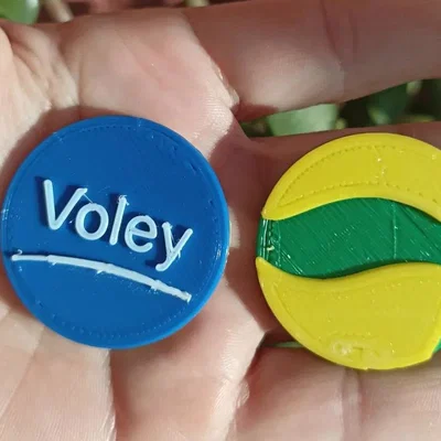 Đồng xu tung bóng chuyền (moneda de voley) in 3D cực đẹp