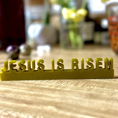Mô hình trang trí bàn làm việc chữ Jesus Is Risen in 3D