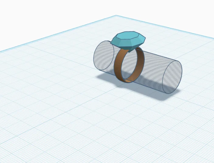 Mẫu nhẫn đính đá nhỏ xinh xắn cho bé in 3D - Image 1