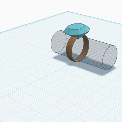 Mẫu nhẫn đính đá nhỏ xinh xắn cho bé in 3D