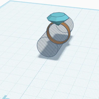 Mẫu nhẫn đính đá nhỏ xinh xắn cho bé in 3D