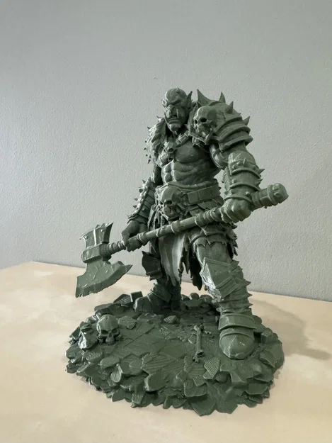 Bloodbound Realms – Orc – Chiến binh rìu hai tay, Kẻ tàn phá vùng đất tro tàn (Mô hình STL 3D) - Image 5