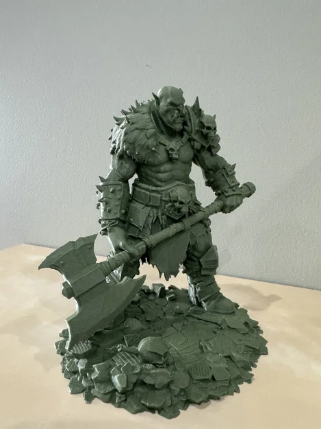 Bloodbound Realms – Orc – Chiến binh rìu hai tay, Kẻ tàn phá vùng đất tro tàn (Mô hình STL 3D) - Image 6