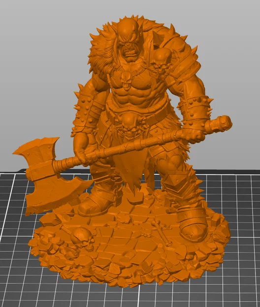 Bloodbound Realms – Orc – Chiến binh rìu hai tay, Kẻ tàn phá vùng đất tro tàn (Mô hình STL 3D) - Image 8