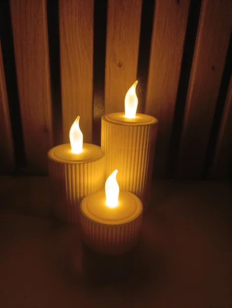 Bộ 3 Đế Cắm Nến LED – Phụ Kiện Trang Trí Tealight Sang Trọng - Image 1