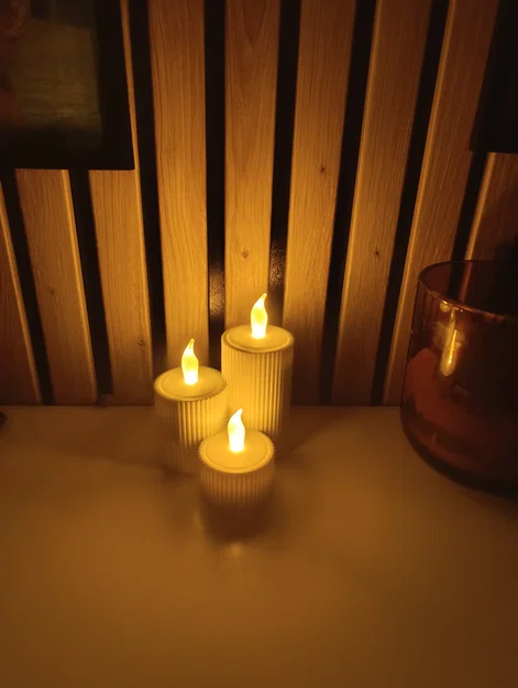 Bộ 3 Đế Cắm Nến LED – Phụ Kiện Trang Trí Tealight Sang Trọng - Image 2