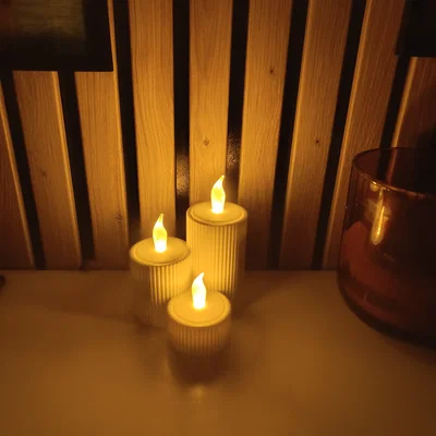 Bộ 3 Đế Cắm Nến LED – Phụ Kiện Trang Trí Tealight Sang Trọng