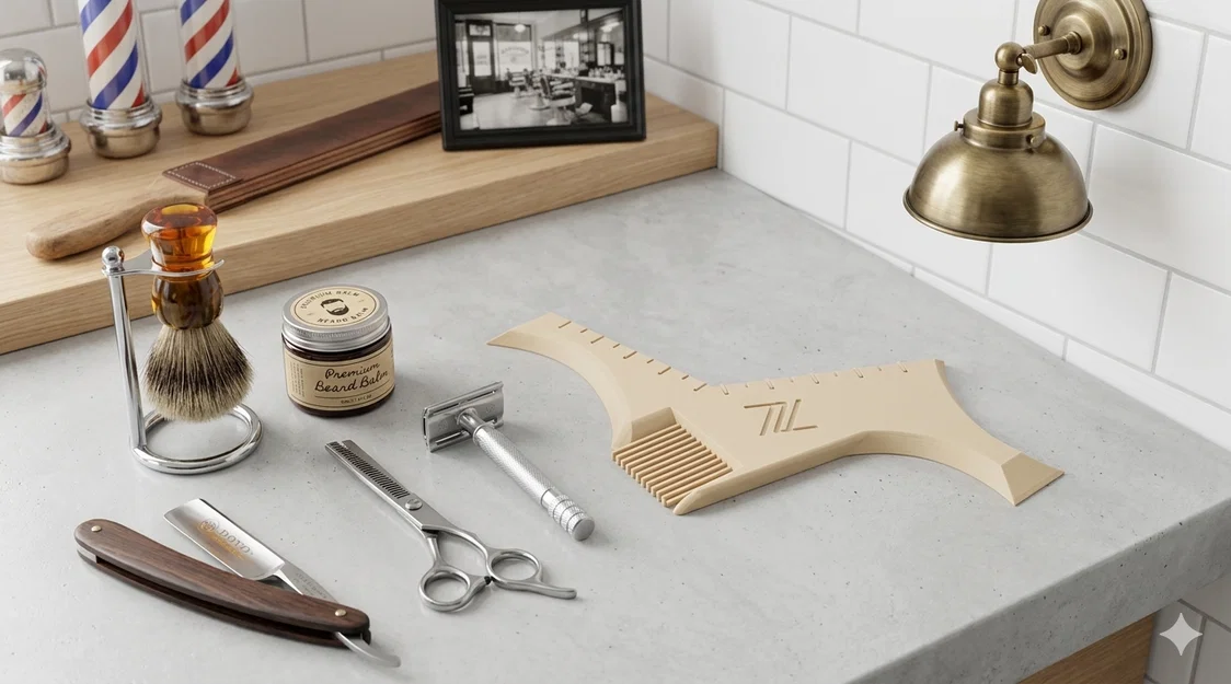 Khuôn Tạo Kiểu Râu Và Lược Chải Râu Độ Chính Xác Cao - Image 1