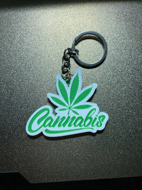Móc khóa hình lá Cannabis 3D cá tính và độc đáo - Image 1