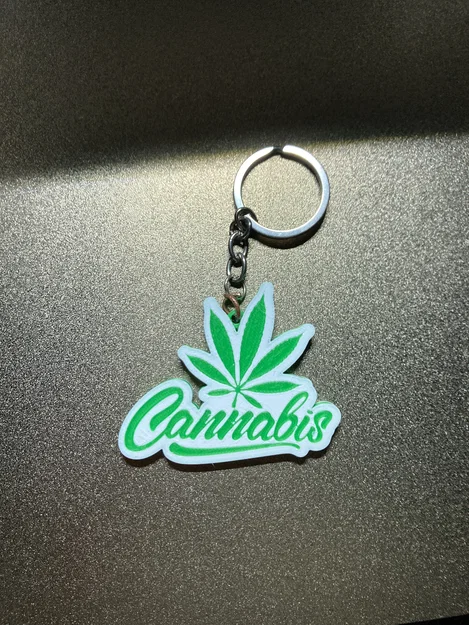 Móc khóa hình lá Cannabis 3D cá tính và độc đáo - Image 2