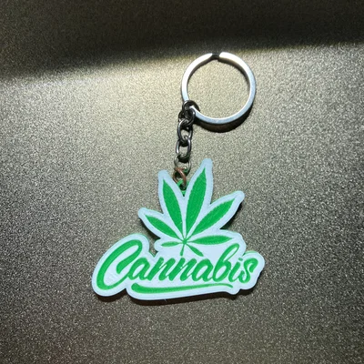 Móc khóa hình lá Cannabis 3D cá tính và độc đáo