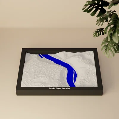 Sankt Goar, Loreley, Đức - Mô hình địa hình 3D thu nhỏ