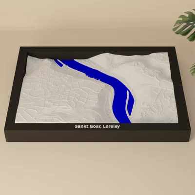 Sankt Goar, Loreley, Đức - Mô hình địa hình 3D thu nhỏ