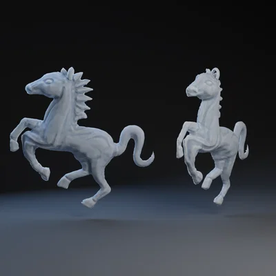 Mẫu mặt dây chuyền hình ngựa (Horse Pendant) in 3D tinh tế