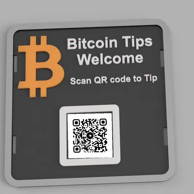Bảng thông báo nhận tiền tip Bitcoin gắn tựa đầu ghế xe hơi 3D