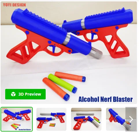 Mô hình súng đồ chơi Alcohol Nerf Blaster in 3D độc đáo - Image 1