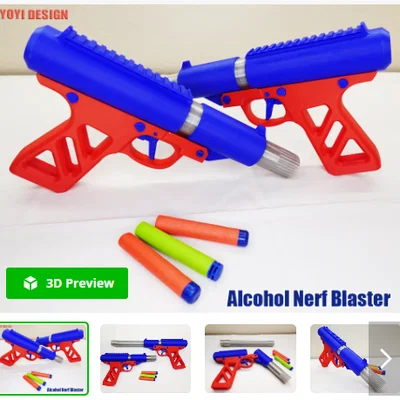 Mô hình súng đồ chơi Alcohol Nerf Blaster in 3D độc đáo