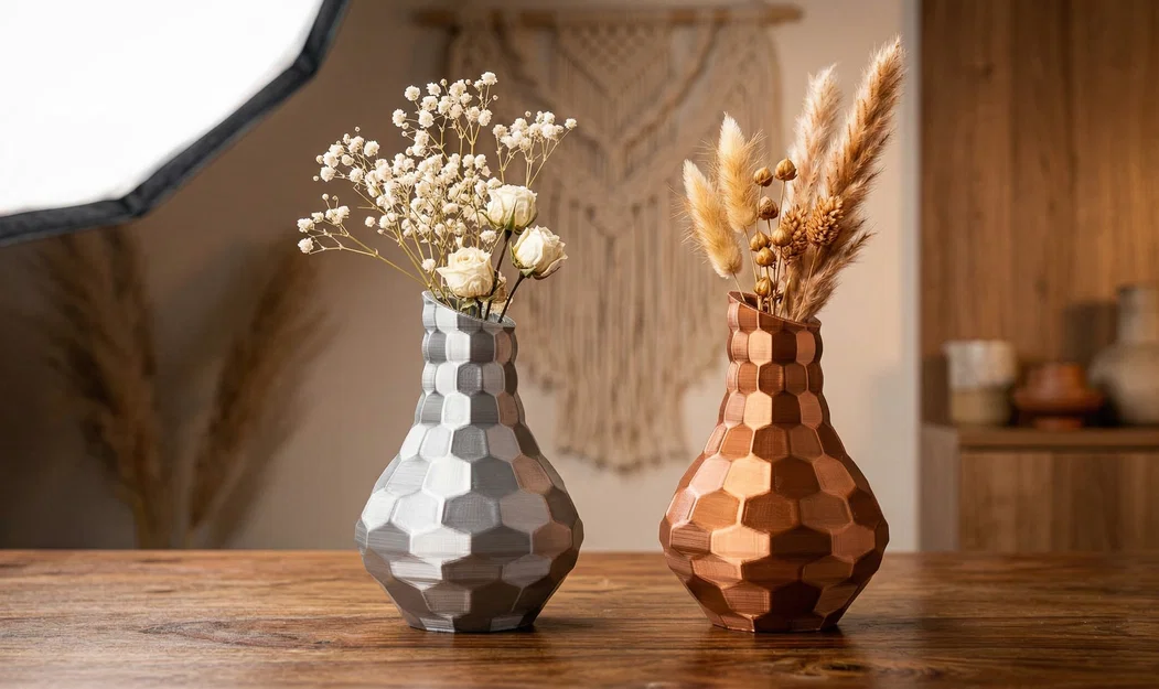 Bình hoa trang trí họa tiết tổ ong phong cách Boho hiện đại - Image 1