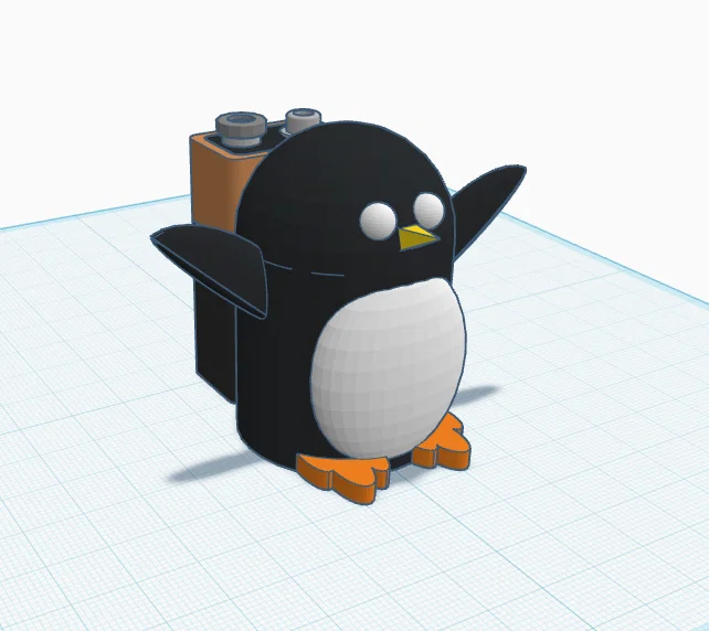 Mô hình chim cánh cụt đeo pin 9V sáng tạo cho góc làm việc - Image 1