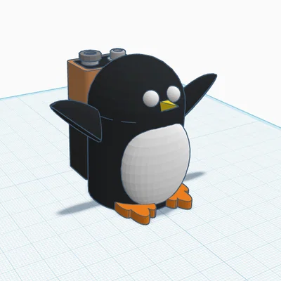 Mô hình chim cánh cụt đeo pin 9V sáng tạo cho góc làm việc