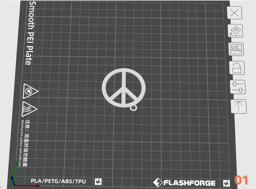 Móc khóa biểu tượng hòa bình Peace Keychain in 3D đẹp và đơn giản - Image 1