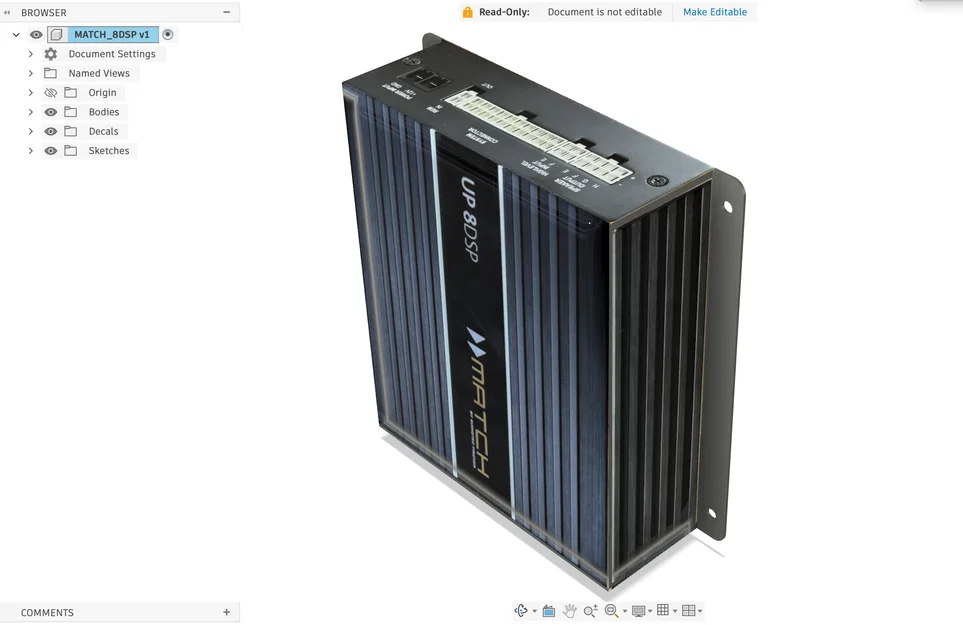 Mô hình 3D hỗ trợ thiết kế khung gắn MATCH UP 8DSP cho ô tô - Image 1