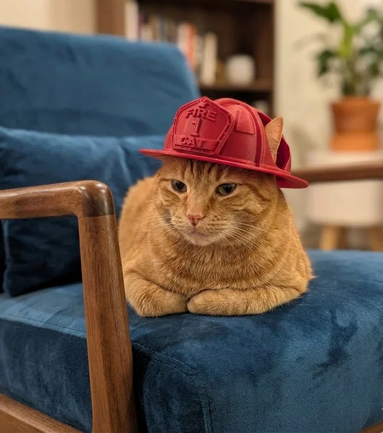 Mũ bảo hiểm lính cứu hỏa cho mèo - Image 1