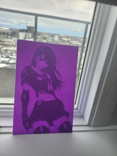 Mẫu in 3D tranh Manga Girl Lithophane trang trí tuyệt đẹp - Image 2